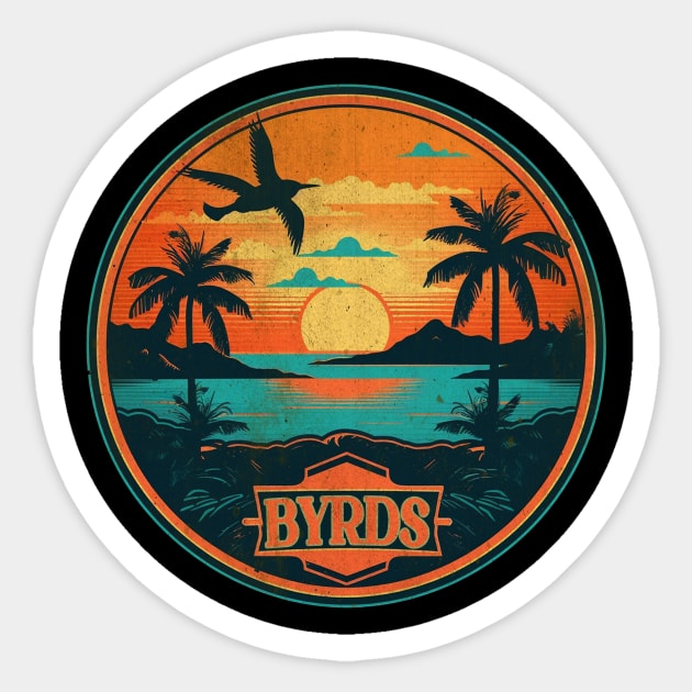 Retro Vibes -  Byrds Sticker by Itulah Cinta